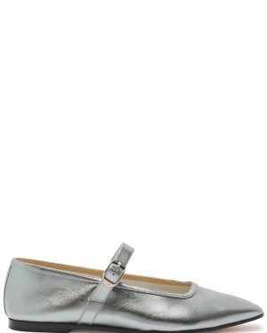 LE Monde Beryl Mary Jane Metallic Leather Ballet Flats - Silver - 40 (IT40 / UK7)