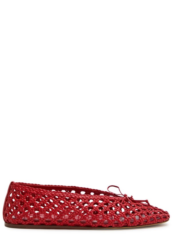 LE Monde Beryl Regency Woven Leather Ballet Flats - Red - 40 (IT40 / UK7)