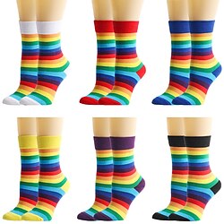 LGBT LGBTQ Rainbow Socks / Long Stockings Adults' Women's Gay Lesbian Pride Parade Pride Month Masquerade Easy Carnival Costume