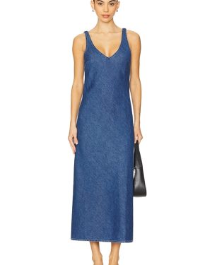 LNA Denim V Slip Dress in Blue. Size S, XS.