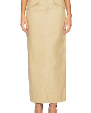 LPA Clara Maxi Skirt in Tan. Size S, XS.