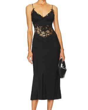 LPA Donna Lace Slip Dress in Black. Size XL.