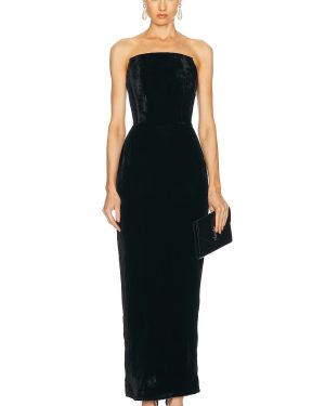LPA Emery Velvet Maxi Dress in Black - Black. Size M (also in S, XS).