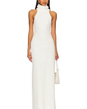 LPA Evan Maxi Knit Dress in White. Size XS, XXS.