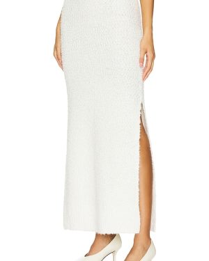 LPA Evan Maxi Knit Skirt in White. Size M, S, XL, XS, XXS.