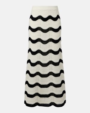 La DoubleJ Chevron cotton crochet midi skirt