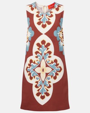 La DoubleJ Printed satin shift dress