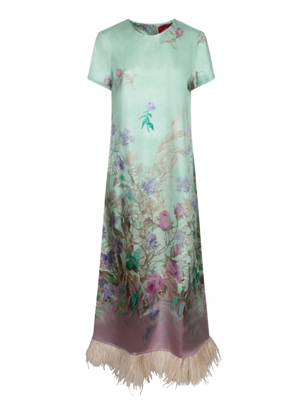 La DoubleJ Silk Swing Dress With Floral Print