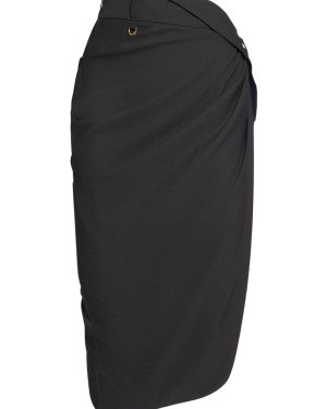 La Jupe Saudade Satin Midi Wrap Skirt