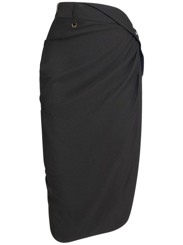 La Jupe Saudade Satin Midi Wrap Skirt