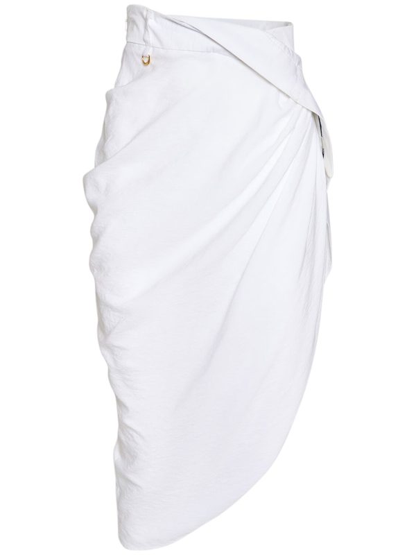 La Jupe Saudade Satin Midi Wrap Skirt