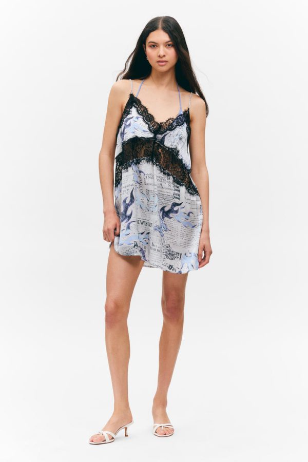 Lace-Trim A-line Mini Slip Dress