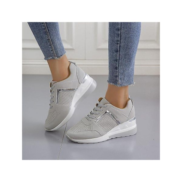 Lace-up Wedge Sports Snickers Women's Vulcanized Casual Comfy Shoes