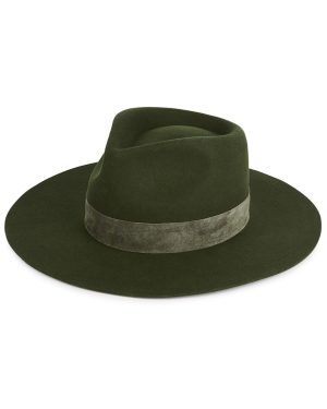 Lack OF Color Mirage Green Wool Felt Fedora - Dark Green