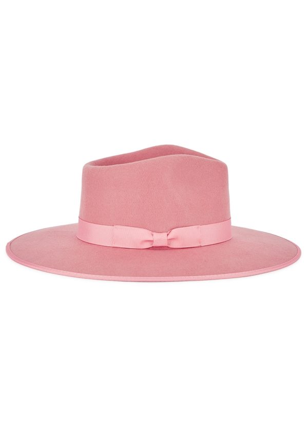 Lack OF Color Rose Rancher Pink Wool Felt Fedora - 55cm