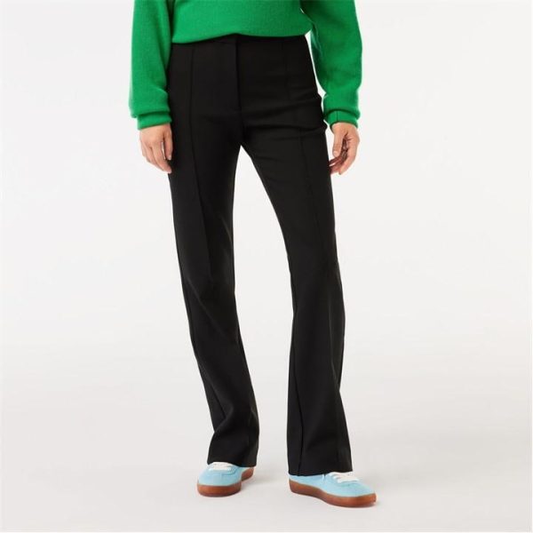 Lacoste High Waist Flared Dress Pants - Black