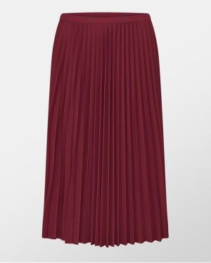 Lacoste Long Pleated Skirt - Red