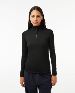 Lacoste Long Sleeve Polo Top - Black