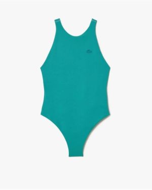 Lacoste One Piece Polyamide Swimsuit - Green