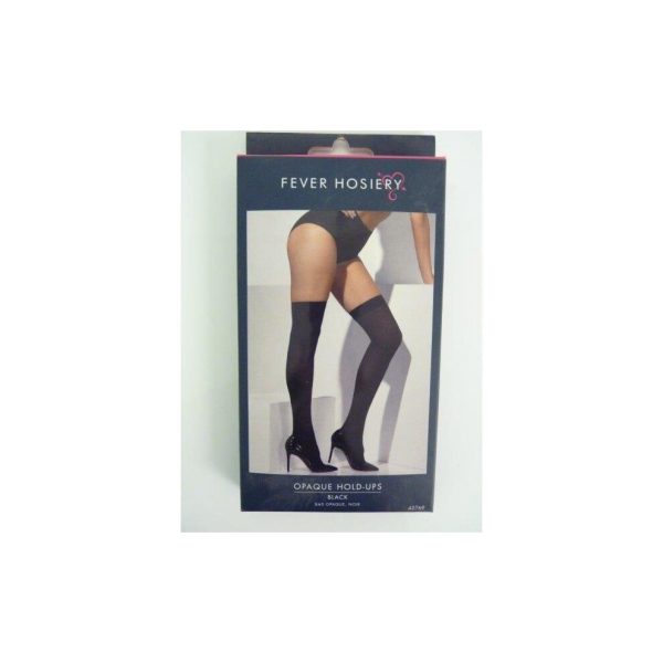 Ladies Black Opaque Hold Ups - opaque black fancy dress hold stockings womens holdups ladies hosiery costume white