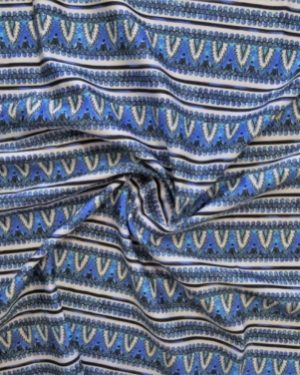 Lady McElroy Activewear Lycra Four Way Stretch Knit Fabric Blue