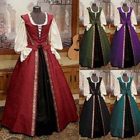 Lady Outlander Plus Size Retro Vintage Medieval Cocktail Dress Vintage Dress Dress Blouse / Shirt Masquerade Prom Dress Women's Adults' Costume Vintage Cosplay