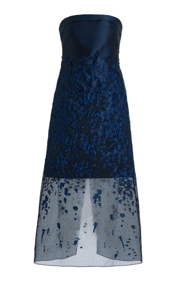Lafayette 148 - Exclusive Fil Coupe Strapless Dress - Blue - US 16 - Moda Operandi