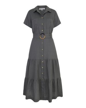 Lake Maggiore Short Sleeve Maxi Shirt Dress