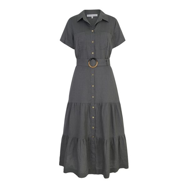 Lake Maggiore Short Sleeve Maxi Shirt Dress