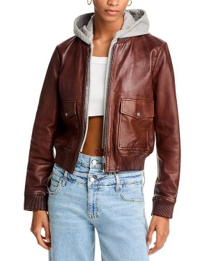 Lamarque Candace Leather Bomber Jacket
