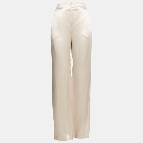 Lanvin Cream Satin Wide-Leg Trousers XL