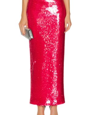 Lapointe Stretch Sequin Long Pencil Skirt in Rouge - Red. Size 2 (also in ).