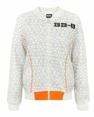 (Large) Star Wars Bomber Jacket (Womens White)