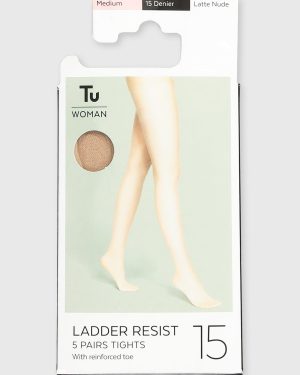 Latte Nude 15 Denier Ladder Resistant Tights 5 Pack
