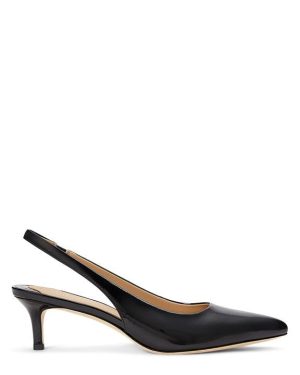 Lauren by Ralph Lauren Burnished Leather Slingback Pump - Black