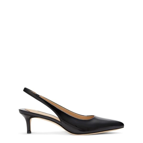 Lauren by Ralph Lauren Burnished Leather Slingback Pump - Black