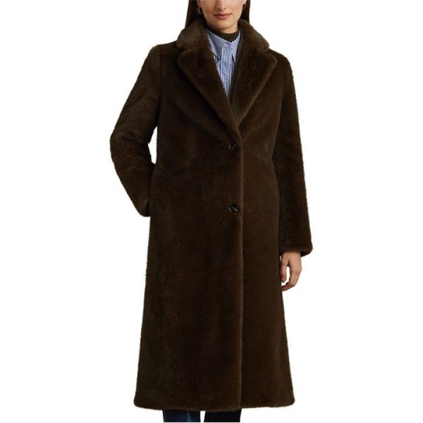 Lauren by Ralph Lauren Faux Fur Coat - Brown