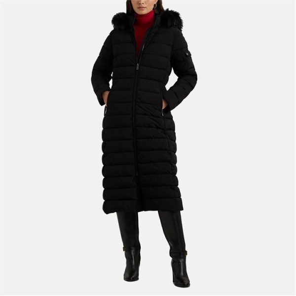 Lauren by Ralph Lauren Long Puffer Coat - Black