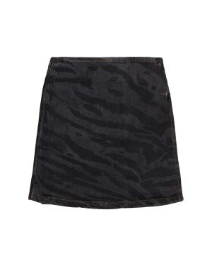 Lazer Denim Mini Wrap Skirt