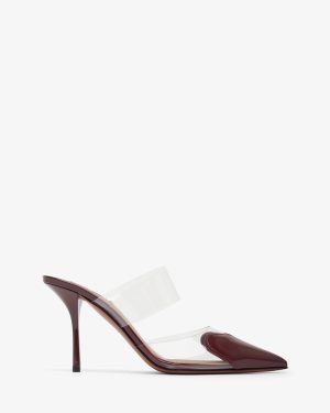 Le coeur 90 dark red mules