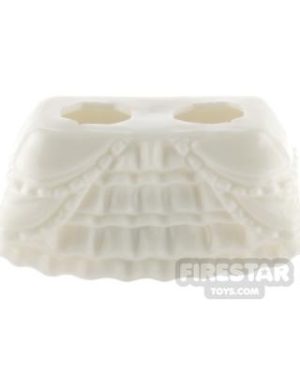 LeYiLeBrick Minifigure Bodywear Layered Ruffle Mini Skirt WHITE