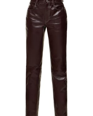 Leather Straight Pants