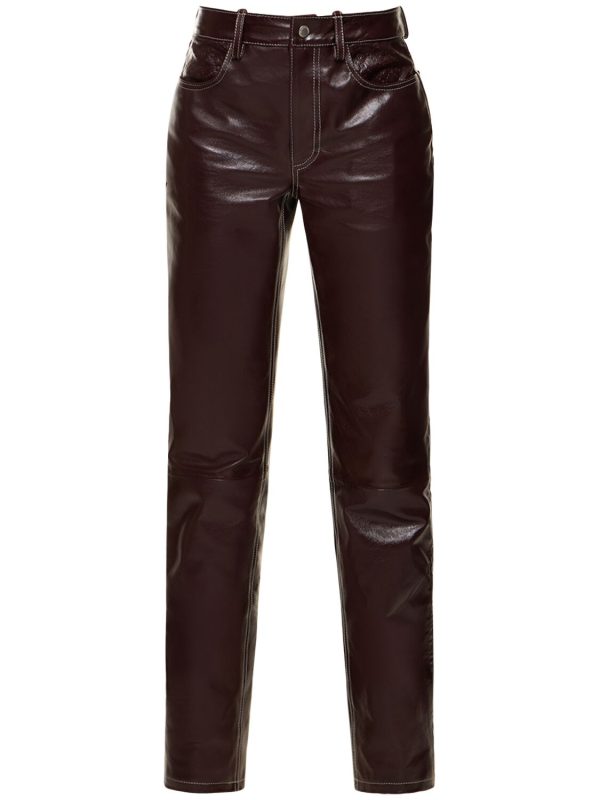 Leather Straight Pants