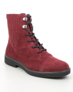 Legero Soana Lace Gtx Red suede Womens Lace Up Boots 2000870-5100 in a Plain Suede Leather in Size 38