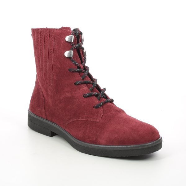 Legero Soana Lace Gtx Red suede Womens Lace Up Boots 2000870-5100 in a Plain Suede Leather in Size 38