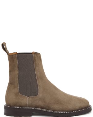 Legres Suede Chelsea Ankle Boots - Khaki - 41 (IT41/ UK8)