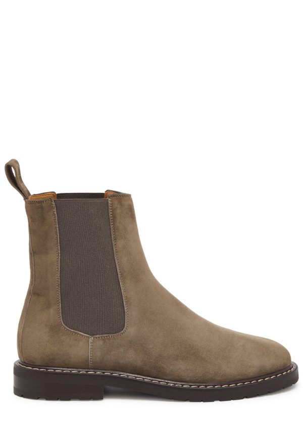Legres Suede Chelsea Ankle Boots - Khaki - 41 (IT41/ UK8)