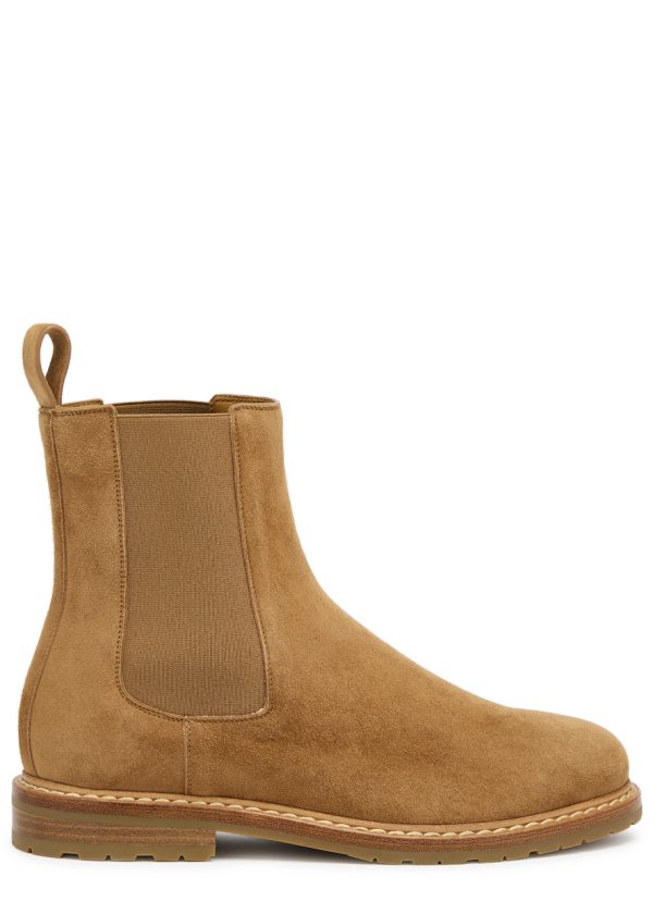 Legres Suede Chelsea Ankle Boots - Taupe - 37 (IT37/ UK4)