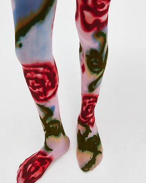 Legssss Hand-Dyed Floral Tights at Free People in Pink, Size: L-XL/G-TG