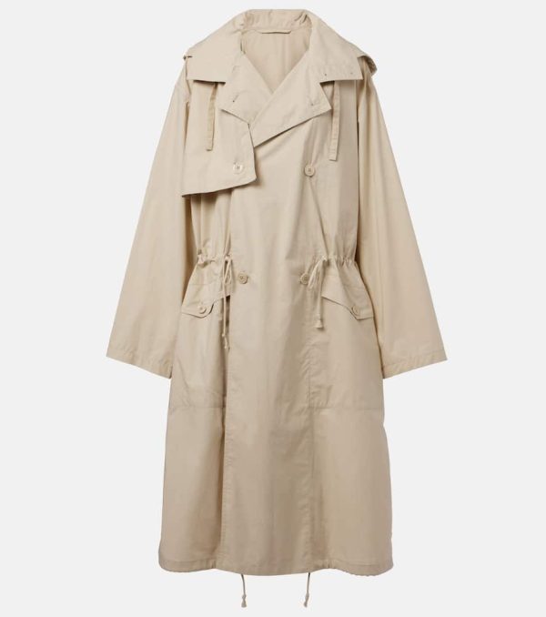 Lemaire Cotton hooded trench coat